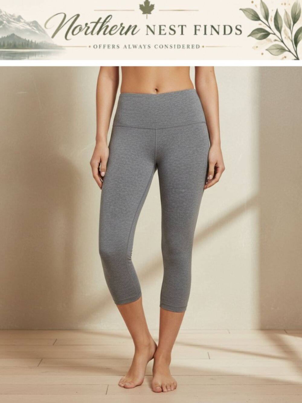 Jockey Cotton Stretch Basic Capri Leggings Low Rise Pull On 22 Inseam